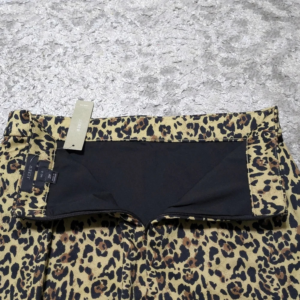 J CREW No. 2 Pencil Skirt in Leopard Print Bi-stretch Cotton Elastane, Lined, 2P - Picture 9 of 16
